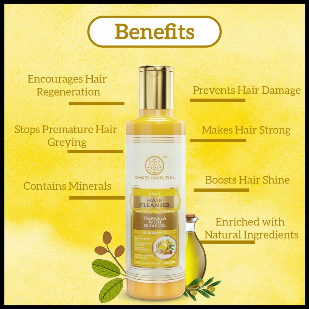 Khadi Natural Triphala with Olive Oil Hair Cleanser- Sulphate & Paraben ...