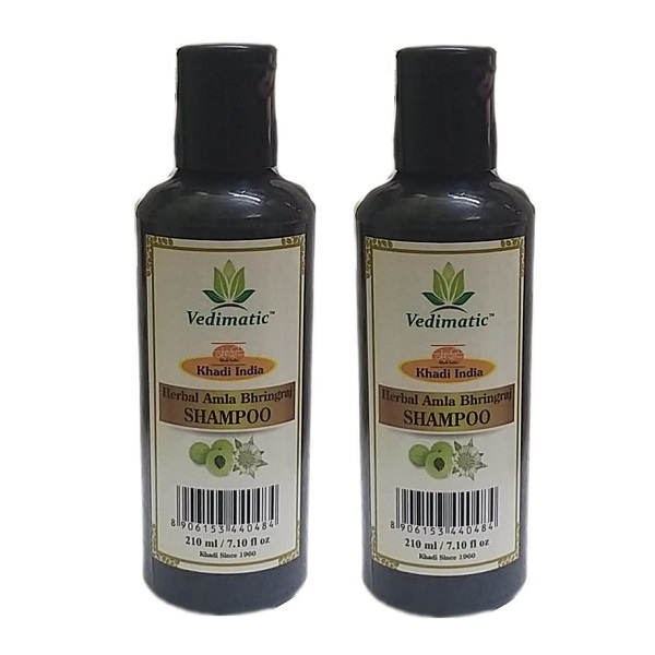 Khadi India - Vedimatic Herbal Amla Bhringraj Shampoo - Set Of 2 ...